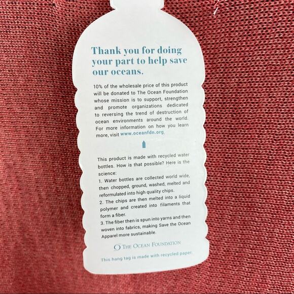 Save the Ocean Apparel Company Recycled Coral knit twist Poncho One Size - Picture 8 of 11